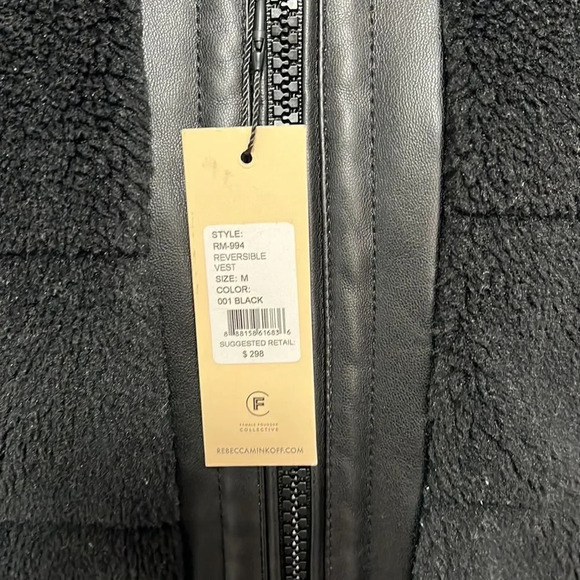 NWT WOMENS FAUX FUR FAUX LEATHER REVERSIBLE VEST size M - Picture 10 of 10